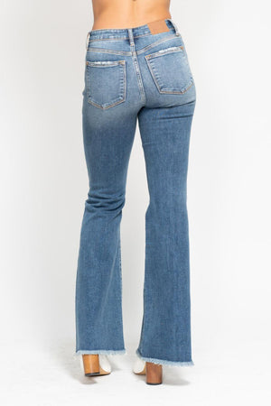 Judy Blue - Indie Mid Rise Flare Jeans - Buttoned Up and Ready to Flaunt - 82638 - SaltTree