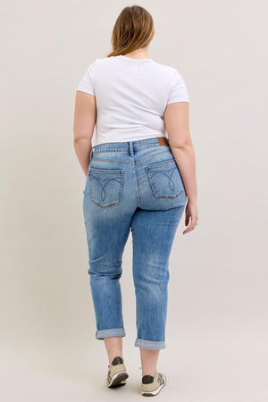 Judy Blue - Mid-Rise Boyfriend Jeans - 82703