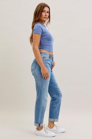 Judy Blue - Mid-Rise Boyfriend Jeans - 82703