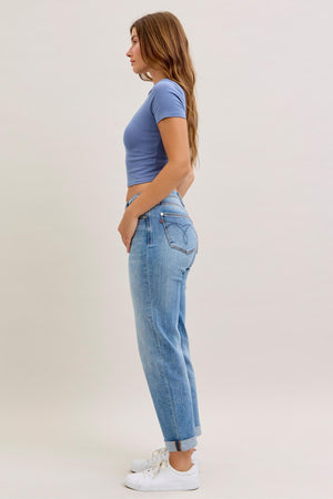 Judy Blue - Mid-Rise Boyfriend Jeans - 82703