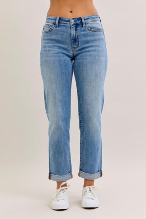 Judy Blue - Mid-Rise Boyfriend Jeans - 82703