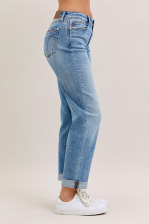 Judy Blue - Mid-Rise Boyfriend Jeans - 82703