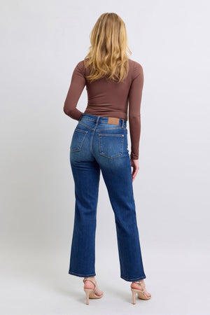 Judy Blue - Subrey Mid Rise Side Seam Detail Straight Jeans - 82629 - SaltTree