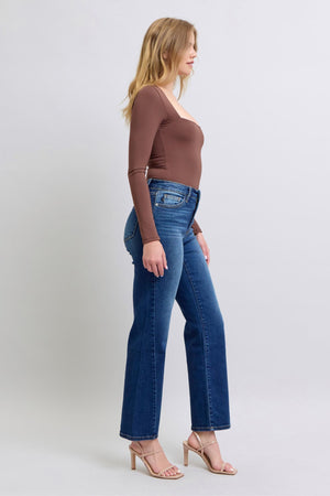 Judy Blue - Subrey Mid Rise Side Seam Detail Straight Jeans - 82629 - SaltTree