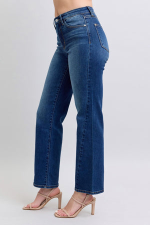 Judy Blue - Subrey Mid Rise Side Seam Detail Straight Jeans - 82629 - SaltTree