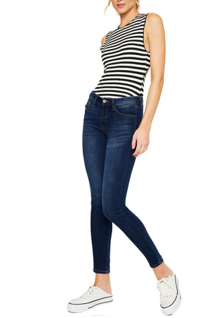 Kancan - Women's Mid Rise Super Skinny Jeans - Basic - KC7092 ST - SaltTree