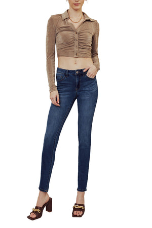 Kancan - Women's Mid Rise Super Skinny Jeans - Basic - KC7092 ST - SaltTree