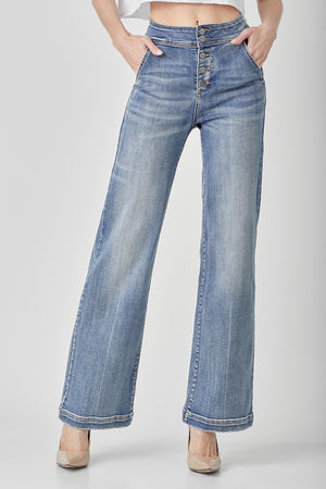 Risen Jeans - High Rise Wide Flare Jeans - RDP5248 - SaltTree
