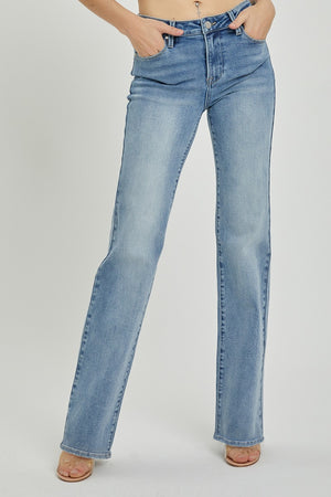 Risen Jeans- Mid Rise Long Straight Jeans - RDP5509 - SaltTree