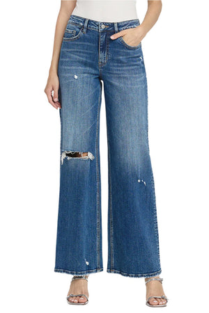 Flying Monkey - High Rsie Wide Lag Jeans - F5684 - SaltTree