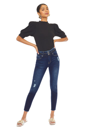 Kancan - Women's High Rise Ankle Skinny Jeans - KC7317 ST - SaltTree