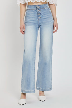 Risen Jeans - High Rise Wide Flare Jeans - RDP5248 - SaltTree