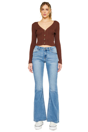 Kancan - USA Women's Mid-Rise Flare Boot Cut Jean - kc6102 NEW - SaltTree