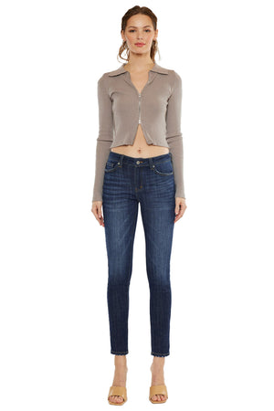 Kancan - Women's Mid Rise Super Skinny Jeans - Basic - KC7085 ST - SaltTree