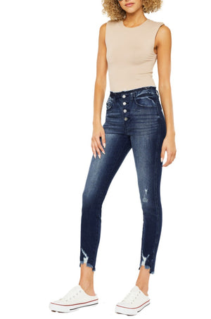 Kancan - Women's High Rise Ankle Skinny Jeans - KC8433-NV - SaltTree