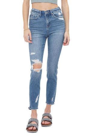 Mica Denim - Custoza High Rise Crop Skinny Jeans - MDP-S135 - SaltTree