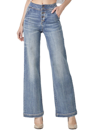 Risen Jeans - High Rise Wide Flare Jeans - RDP5248 - SaltTree