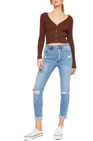 Kancan - Women's High Rise Mom Jeans - KC8580L-NV - SaltTree