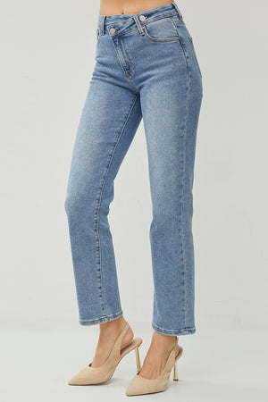 Risen Jeans - High Rise Crossover Straight Jeans - RDP5333 - SaltTree