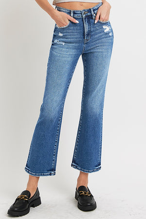 Risen Jeans - Tummy Control High Rise Crop BootCut Jeans - RDP5937 - SaltTree