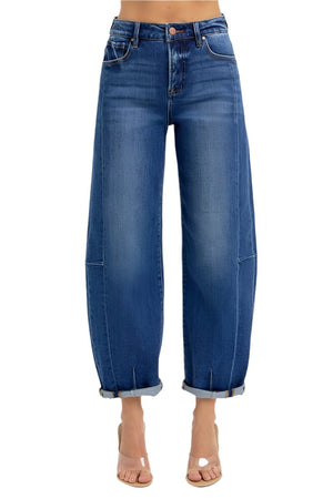 Risen Jeans - High Rise Barrel Jeans - RDP5933 - SaltTree