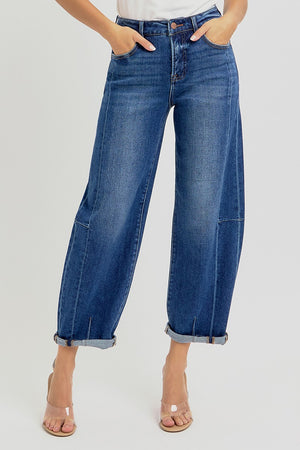 Risen Jeans - High Rise Barrel Jeans - RDP5933 - SaltTree