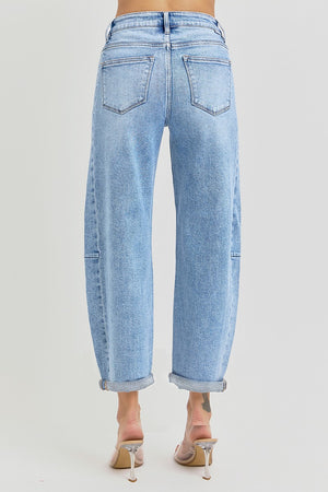 Risen Jeans - High Rise Barrel Jeans - RDP5933 - SaltTree