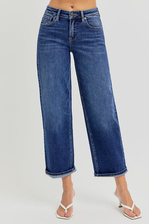 Risen JEans - High Rise Crop Boyfriend Tapered Jeans - RDP5976 - SaltTree