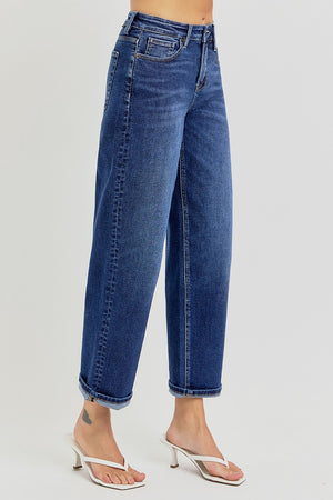 Risen JEans - High Rise Crop Boyfriend Tapered Jeans - RDP5976 - SaltTree
