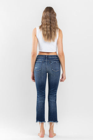 Flying Monkey - Stunned - Low Rise Raw Hem Crop Slim Straight Jeans - F5340 - SaltTree