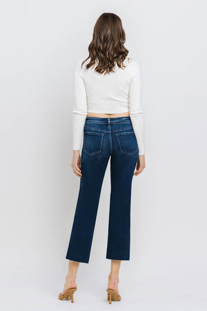 Flying Monkey - Mid Rise Cropped Straight Jeans - BY4499A - SaltTree