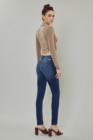 Kancan - Women's Mid Rise Super Skinny Jeans - Basic - KC7092 ST - SaltTree