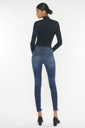 Kancan - Women's Mid Rise Distressed Ankle Skinny Jeans - kc7274st - SaltTree