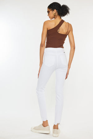 Kancan - Women's High Rise Button Fly Distressed Super Skinny Jeans - kc7273 - SaltTree