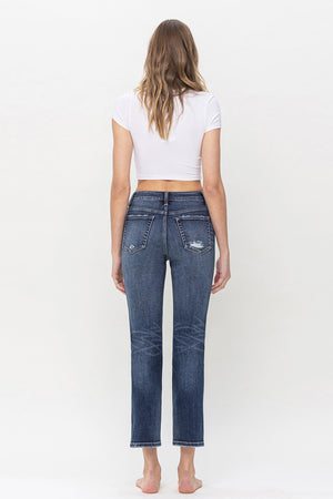 Flying Monkey - Benefactor - High Rise Ankle Slim Straight Jeans - F5223 - SaltTree