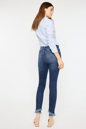 Kancan - Mid-Rise Fringe Ankle Skinny Jeans - kc6204 ST - SaltTree