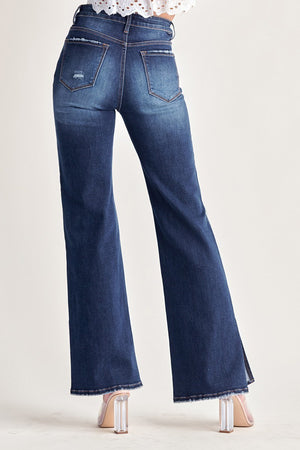 Risen Jeans - High Rise Distressed Wide Flare Jeans - RDP5385 - SaltTree