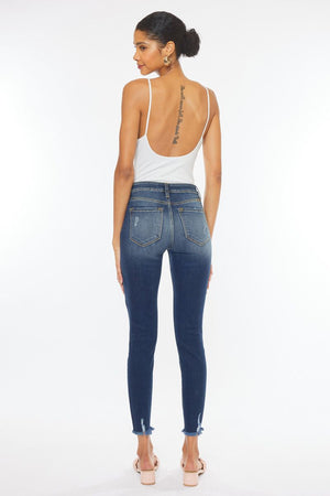 Kancan - Women's High Rise Distressed Super Skinny Jeans - KC9142D-NV - SaltTree