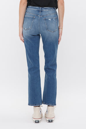 Mica Denim - Under The Table High Rise Ankle Straight W/ Slit Detail Jeans - MDP-T248 - SaltTree