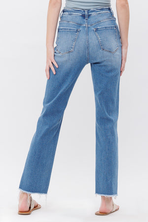 Mica Denim - Aniello Super High Rise Straight Leg Jeans - MDP-T203 - SaltTree