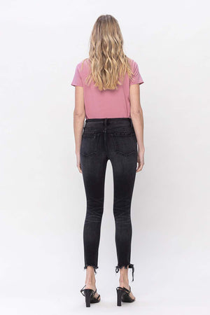 Flying Monkey - Mid Rise Crop Destroyed Hem Skinny Jeans - F5294 - SaltTree