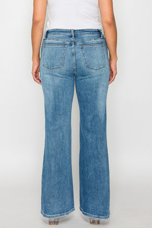 bytos Full Size Cat's Whiskers Mid Rise Bootcut Jeans - SaltTree