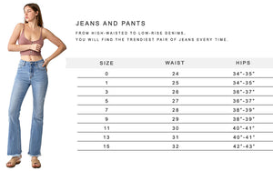 Risen Jeans - High Rise Front Patch Pocket Bell Bottom Pants - RDP5358 - SaltTree
