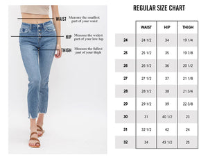 Mica Denim - Under The Table High Rise Ankle Straight W/ Slit Detail Jeans - MDP-T248 - SaltTree