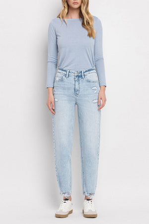 Flying Monkey - Super High Rise Barrel Leg Jeans - F5677 - SaltTree