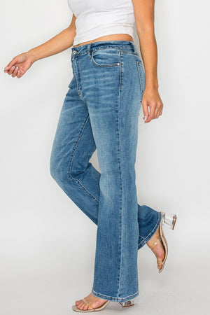 bytos Full Size Cat's Whiskers Mid Rise Bootcut Jeans - SaltTree