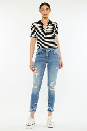 Kancan - Women's Mid Rise Ankle Skinny Jeans - kc6204 - SaltTree