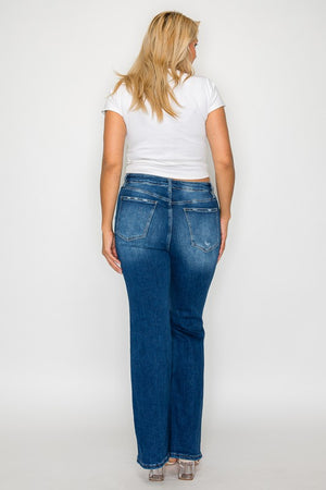 bytos Full Size High Rise Bootcut Jeans with Pockets - SaltTree