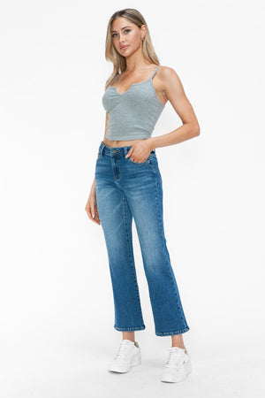 bytos Full Size Cat's Whiskers Mid Rise Ankle Jeans - SaltTree