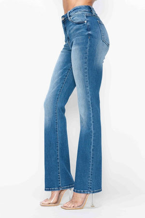 bytos Full Size Distressed High Rise Jeans with Pockets - SaltTree